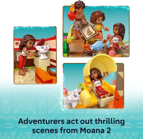 Miniatura 3 de LEGO Disney Canoa de Aventura de Moana Set de Juguete de Construcción - Barco de Juguete de Juego de Simulación para Niños y Niñas, Edades 6+ - Idea