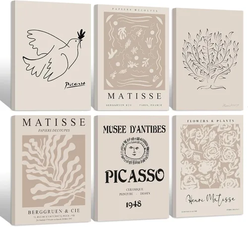 Miniatura 22 de Henri Matisse - Juego de 3 impresiones artísticas de pared de Matisse para decoración de pared, póster estético de lienzo colorido abstracto rosa