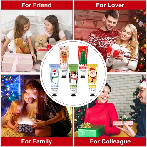 Miniatura 6 de Juego de 80 piezas de crema de manos de Navidad para manos secas y agrietadas, fragancia de plantas naturales, loción de manos de karité, mini crema