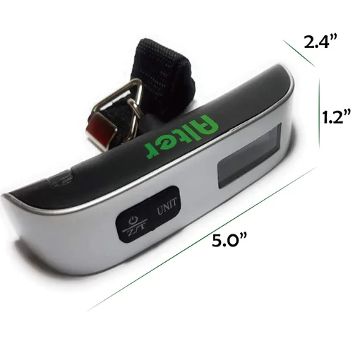 Miniatura 2 de Báscula digital para equipaje 110 libras pintura de goma con sensor de temperatura y función de tara plata batería incluida