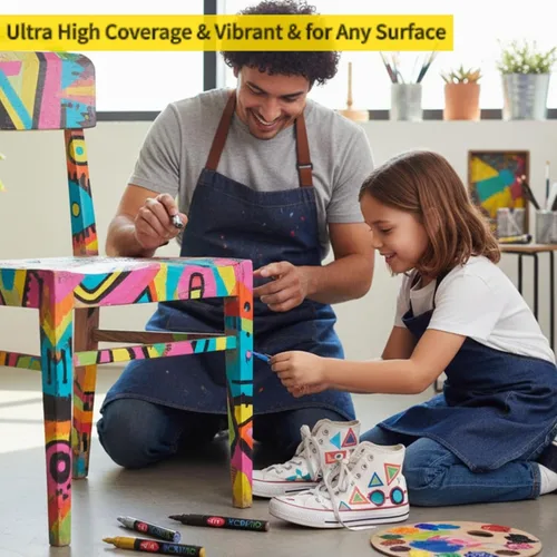 Miniatura 7 de SFAIH 36 marcadores de pintura acrílica vibrantes, cobertura ultra alta, bolígrafo de pintura fina de 0.04 a 0.079 pulgadas para cualquier