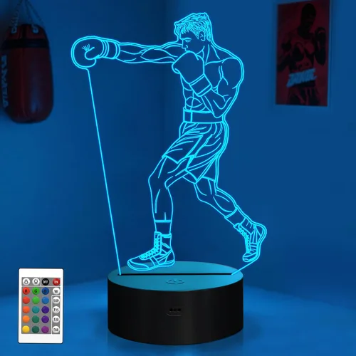Miniatura 9 de OkiyiD - Luz nocturna de ilusión 3D con 16 colores cambiantes con control remoto (Estilo 7)