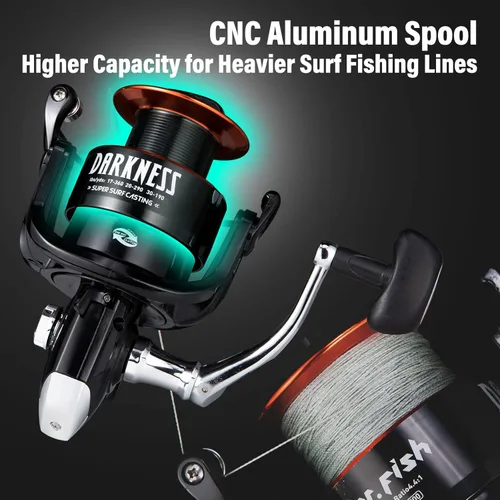 Miniatura 3 de Dr.Fish Combo de Caña de Pescar y Carrete para Surf, Combo de Pesca de Agua Salada, Caña de Surf de 12 pies 8000/9000 Carrete Giratorio 9+1 BB, Kit