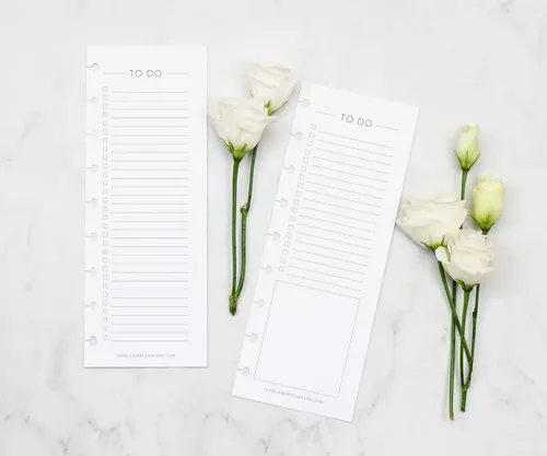 Miniatura 2 de BetterNote - Recambios de lista de tareas delgadas para cuadernos de disco, lista de verificación de media hoja, se adapta a Levenger Circa, Staples