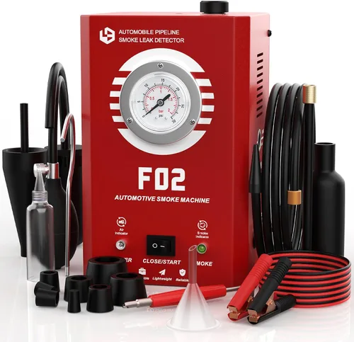 Máquina de Humo Automotriz con Medidor de Presión, Detector de Fugas de Humo EVAP F02 para Coche y Todos los Vehículos de 12V CC en Vacío, Sistema