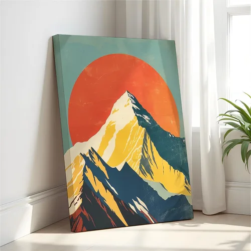 Miniatura 37 de Póster de paisaje, arte de pared retro vintage, galería de pintura de la naturaleza 22 (montañas Ades, 11 x 14 pulgadas, marco negro)