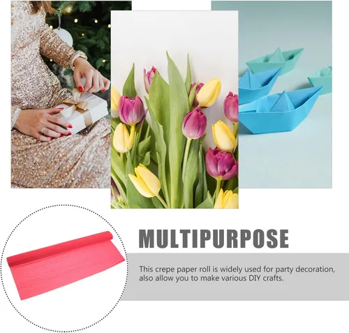 Miniatura 3 de VILLCASE 1 rollo de papel crepé de flores para arte floral, decoración de boda, fácil de usar para entusiastas de manualidades y fiestas