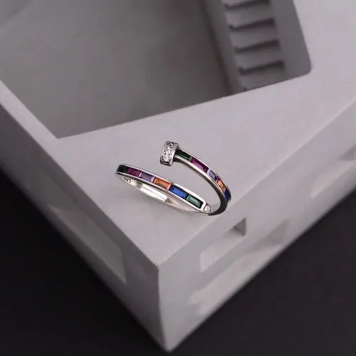 Miniatura 19 de Anillo de plata 925, anillos de plata ajustables para mujer, anillos de pulgar abiertos, anillos de circonio, anillos ajustables, anillos abiertos
