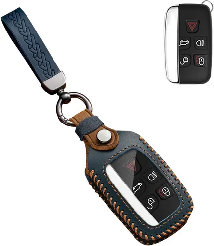 Miniatura 10 de SANRILY Funda para llave para Land Rover 2021 2020 sin llave, Negro