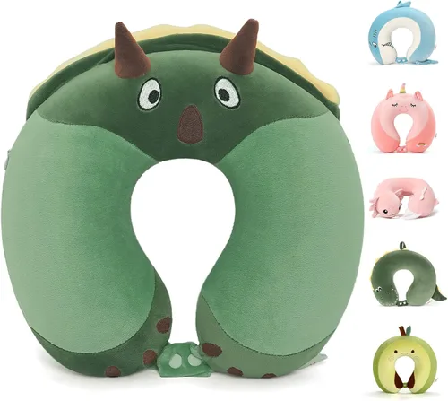 Miniatura 11 de Niuniu Daddy Almohada de viaje para niños, para avión, automóvil, reclinable, soporte para la barbilla del cuello para descansar, evita que