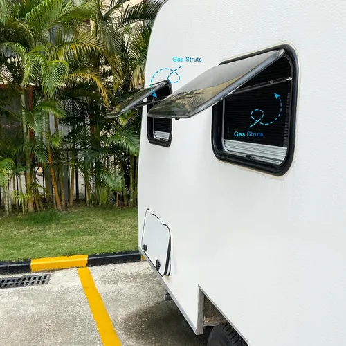 Miniatura 2 de X AUTOHAUX 2 piezas de 13 pulgadas 60 libras soportes de elevación de gas resortes universales RV capó de coche trasero barra de apoyo hidráulico