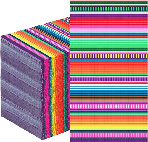 Paquete de 100 servilletas de fiesta mexicana para invitados de fiesta mexicana, coloridas servilletas desechables para cena mexicana, toalla de