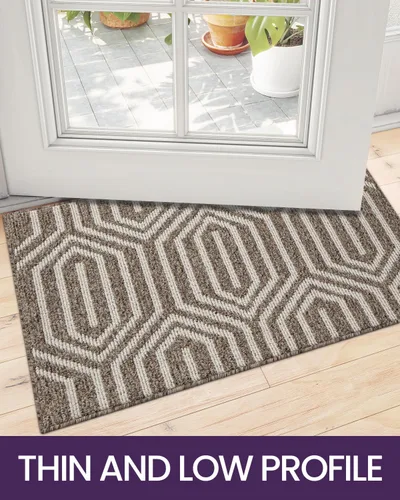 Miniatura 5 de DEXI - Alfombras para puerta de entrada, antideslizante, lavable, absorbente, resistente a la suciedad en el interior, alfombra de entrada de perfil