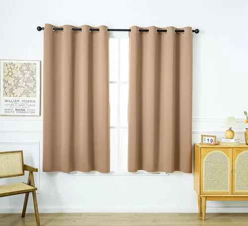 Miniatura 114 de PI Cortinas opacas para dormitorio, tratamiento de ventana con aislamiento térmico de anillo superior, cortinas oscurecedoras de habitación