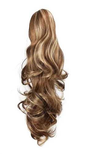 Miniatura 2 de Extensión de pelo Onedor, coleta sintética y rizada de 20 pulgadas con broche, 6.7 oz con broche de garra