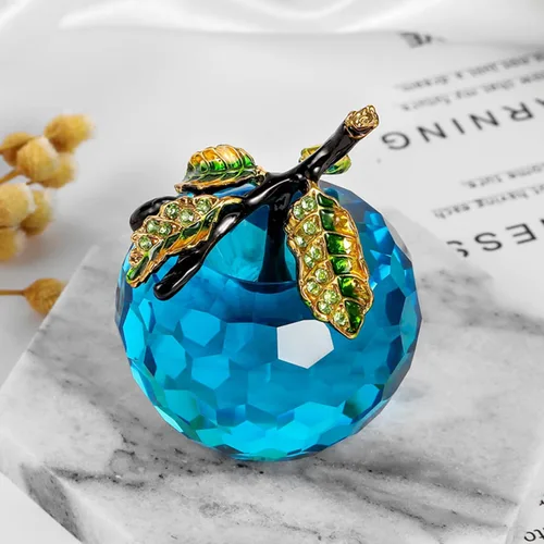 Miniatura 3 de Figura de manzana de cristal de Vie jeune, pisapapeles de estatua hecha a mano, adorno para decoración del hogar, artesanías de cristal
