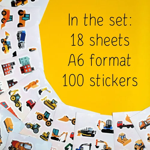 Miniatura 2 de BulbaCraft 100 Piezas de Adhesivos de Construcción - Suministros para Fiesta de Cumpleaños de Construcción, Regalos para Mujeres y Hombres Pegatinas