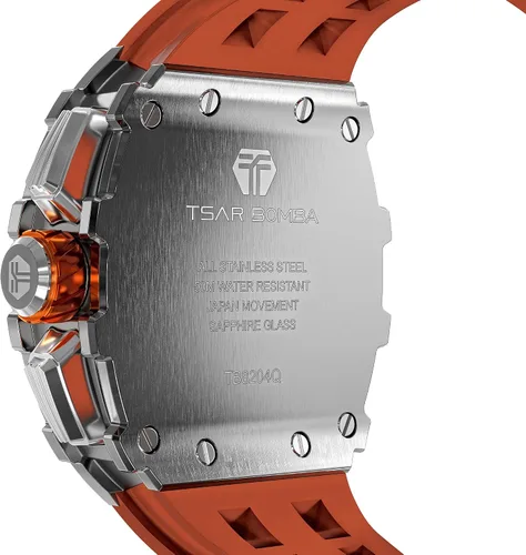 Miniatura 2 de Tsar Bomba - Reloj de lujo para hombre resistente al agua hasta 50 m sistema de movimiento de cuarzo japonés caja de acero inoxidable cristal