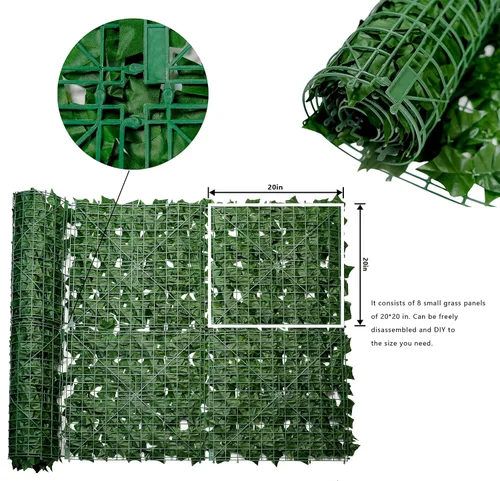 Miniatura 2 de Bybeton Pantalla de Cerca de Privacidad de Hiedra Artificial - 40" X 80" Anti-UV Hojas Falsas Enredaderas - Privacidad para Patio Balcón, Jardín