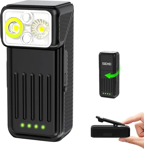 Miniatura 12 de Linterna EDC recargable, linterna de bolsillo brillante de 3300 lúmenes, mini linternas con carcasa luminosa y magnética, linternas impermeables