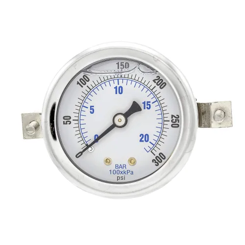 Miniatura 6 de PIC Gauges 203L-204A Manómetro relleno de glicerina con abrazadera en U con carcasa SS/bisel, internos de latón, lente de PC, dial de 2 pulgadas