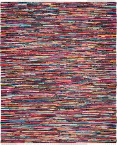 Miniatura 3 de SAFAVIEH Rag Rug Collection - Alfombra decorativa de 2 x 3 pies, color gris, hecha a mano, de algodón a rayas, ideal para zonas de alto tráfico