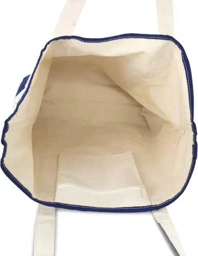 Miniatura 6 de Bolsa de mano de lujo con parte superior abierta de 22 pulgadas con bolsillo exterior Azul marino