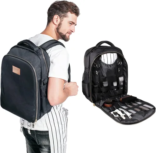 PERFEHAIR Mochila de peluquero para cortaúñas y suministros - Bolsa de viaje para hombre para estilistas, peluqueros, cosmetólogos - Estuche