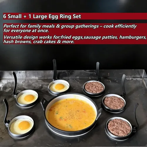 Miniatura 4 de Kit de anillos de silicona antiadherente para huevos y tortillas, anillos de huevo de 4 pulgadas y anillo de tortilla de 8 pulgadas, anillos