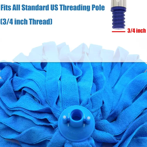 Miniatura 2 de EaseYourDay Repuesto de cabezal de trapeador de tela de microfibra, tornillo de extremo de bucle en el cabezal de trapeador compatible con todos