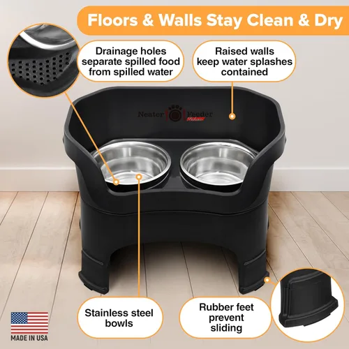 Miniatura 5 de Neater Feeder Deluxe - Soporte de tazón elevado para perro grande, antidesorden y antiderrames, de Estados Unidos, extensiones en las patas, juego