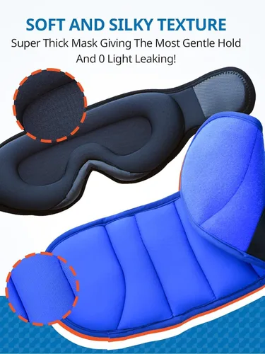 Miniatura 5 de SARISUN Almohadas de viaje para aviones con máscara de ojos para dormir, correa de barbilla, almohada de avión para vuelos largos, viaje por Azul