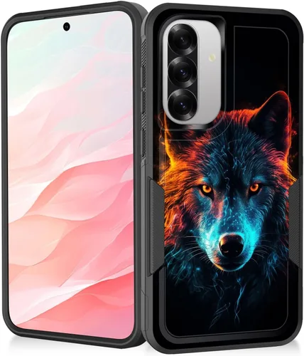 Miniatura 98 de Funda para Galaxy A14 5G, resistente de doble capa híbrida de policarbonato duro, goma suave, a prueba de golpes, funda protectora resistente