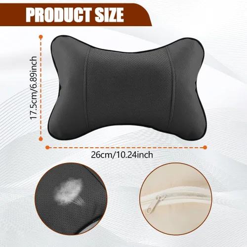 Miniatura 2 de Zufoty 2 almohadas ergonómicas para reposacabezas de automóvil, para aliviar la fatiga del cuello, almohadas universales para reposacabezas