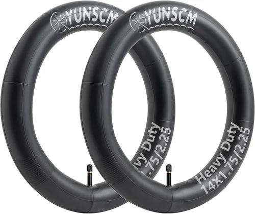 Miniatura 4 de YUNSCM 2 tubos de bicicleta resistentes de 14 pulgadas, válvula Schrader de 14 x 1.75/2.25 45/57-254 tubos interiores compatibles con tubos