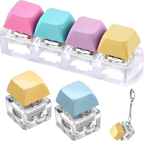 Taiyin 3 unidades de juguete de teclado con clic, llavero de juguete para aliviar el estrés, juguetes de descompresión, botón para aliviar el