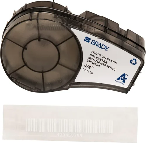 Miniatura 8 de Brady Auténtica etiqueta de poliéster para entornos duros (M21-250-430) para laboratorio, seguimiento de activos y datacom, negro sobre Negro sobre