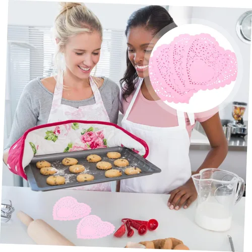 Miniatura 8 de UPKOCH 100 manteles individuales para pasteles, tapetes, tapetes, platos, tapetes, postre, accesorios de cocina, tapetes para hornear, redondos