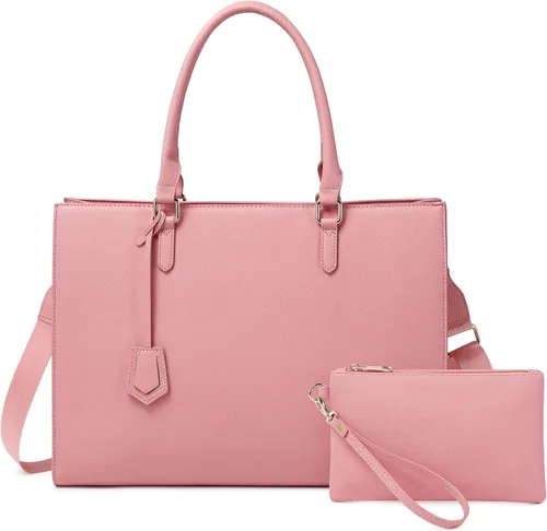Miniatura 11 de Bolsa para laptop para mujer, de 17 pulgadas, bolsas de trabajo casuales con puerto de carga USB, bolsa de mano para portátil con bolso de mano Negro