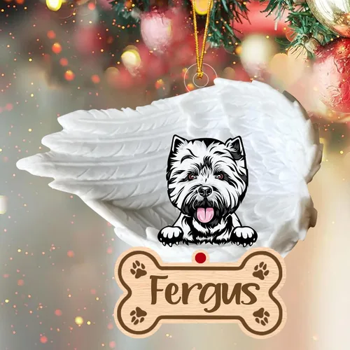 Miniatura 15 de Adorno de perro afgano de 1 ángel, adorno acrílico 2D personalizado conmemorativo para perros, regalo por pérdida de mascotas, regalo