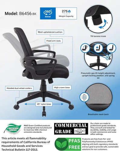 Miniatura 3 de Boss Office Products Sillas de asiento de tarea, negro