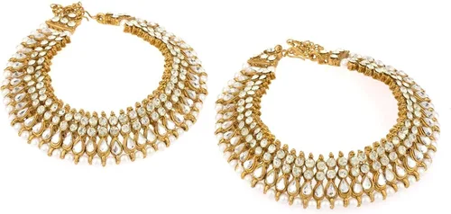 Miniatura 5 de Efulgenz Indian Bollywood Wedding Anklets for Women Crystal Rhinestone Faux Kundan Wedding Bridal Payal Foot Jewelry Anklet For Women
