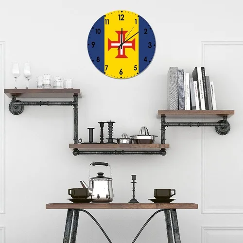 Miniatura 530 de Cheyan Reloj de pared con bandera de Canadá de 12 pulgadas, silencioso, sin tictac, de PVC, funciona con pilas, reloj redondo decorativo, regalo