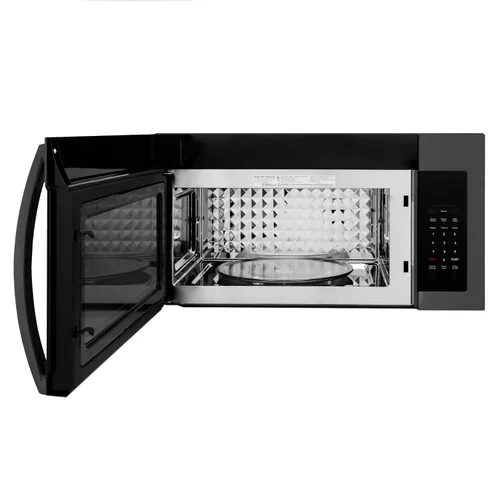 Miniatura 3 de ZLINE - Horno microondas de convección en acero inoxidable negro con mango moderno y sensor de cocción