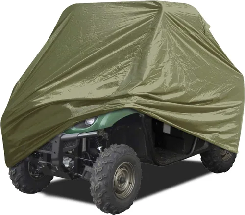 Miniatura 8 de EliteShield Cubierta impermeable Quad 4 x 4 UTV, cubierta de almacenamiento SXS para vehículo utilitario resistente, color negro se adapta hasta 108