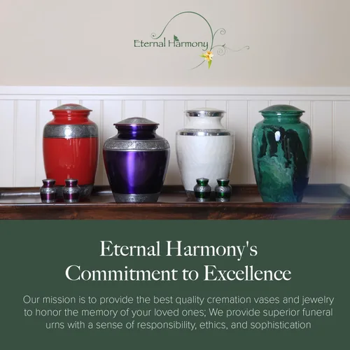 Miniatura 9 de Eternal Harmony Urna grande para cenizas, urna de cremación masculina y femenina para cenizas humanas con acabados elegantes, sello seguro y bolsa