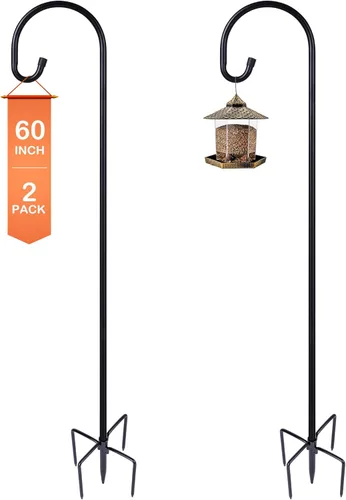 Miniatura 21 de Ottsuls Ganchos de pastor ajustables para comedero de pájaros, farol, gancho para plantas, estaca de jardín, soporte para plantas para cesta
