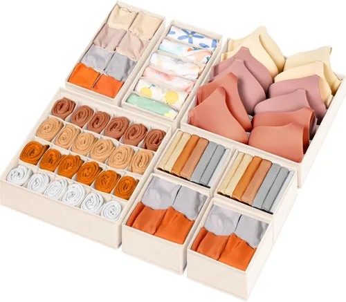 Organizador de Cajones para Ropa, Juego de 8 Organizadores de Cajones para Ropa de Bebé, Ropa Interior, Calcetines, Organización y Almacenamiento de