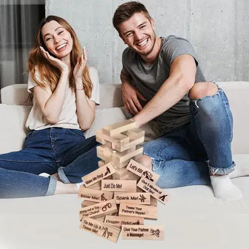 Miniatura 4 de Juego de torre de lujuria para adultos, juego de torre de bloque súper travieso de 48 piezas, juegos para parejas para adultos, juego de bloques