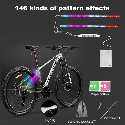 Miniatura 4 de 2 tira eléctrica LED bicicleta scooter luces noche ciclismo colorido lámpara impermeable seguridad monopatín scooter luces